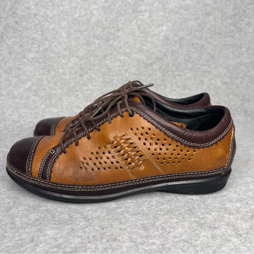 Aetrex Diana Womens Shoes Size 8.0 XW Brown Leather Perforated Cap Toe Comfort - Picture 4 of 12